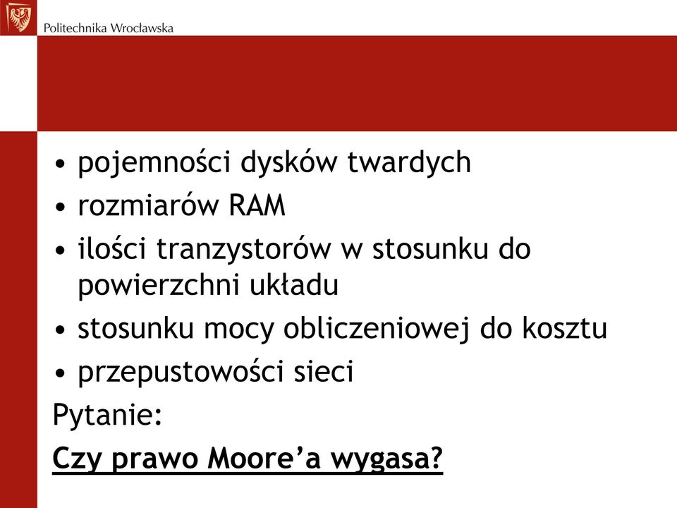 układu stosunku mocy obliczeniowej do kosztu