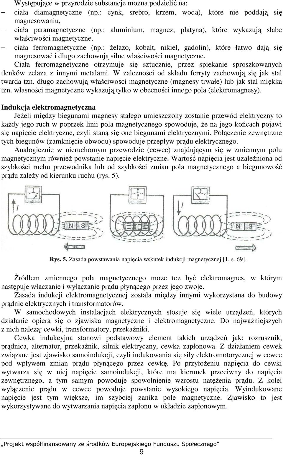 : Ŝelazo, kobalt, nikiel, gadolin), które łatwo dają się magnesować i długo zachowują silne właściwości magnetyczne.