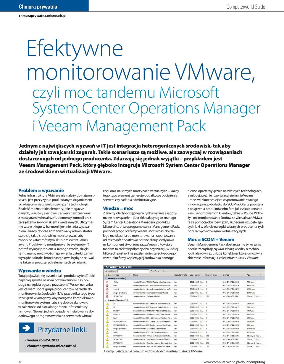 Zdarzają się jednak wyjątki przykładem jest Veeam Management Pack, który głęboko integruje Microsoft System Center Operations Manager ze środowiskiem wirtualizacji VMware.