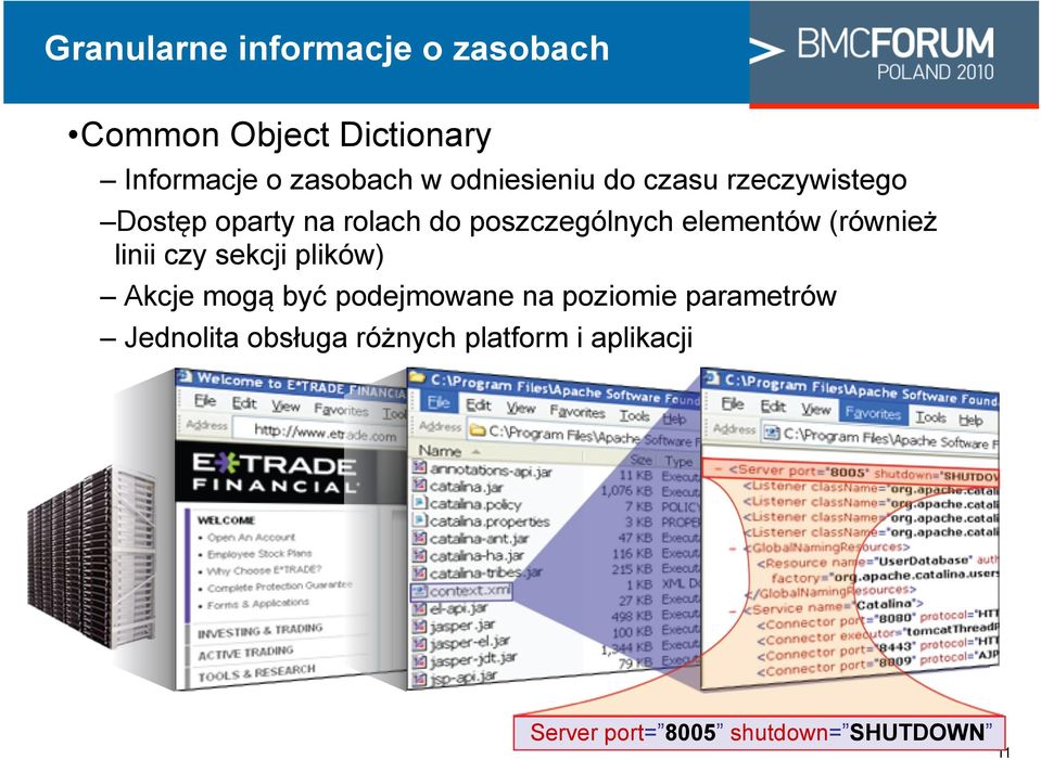 elementów (równie% linii czy sekcji plików) Akcje mog" by' podejmowane na poziomie