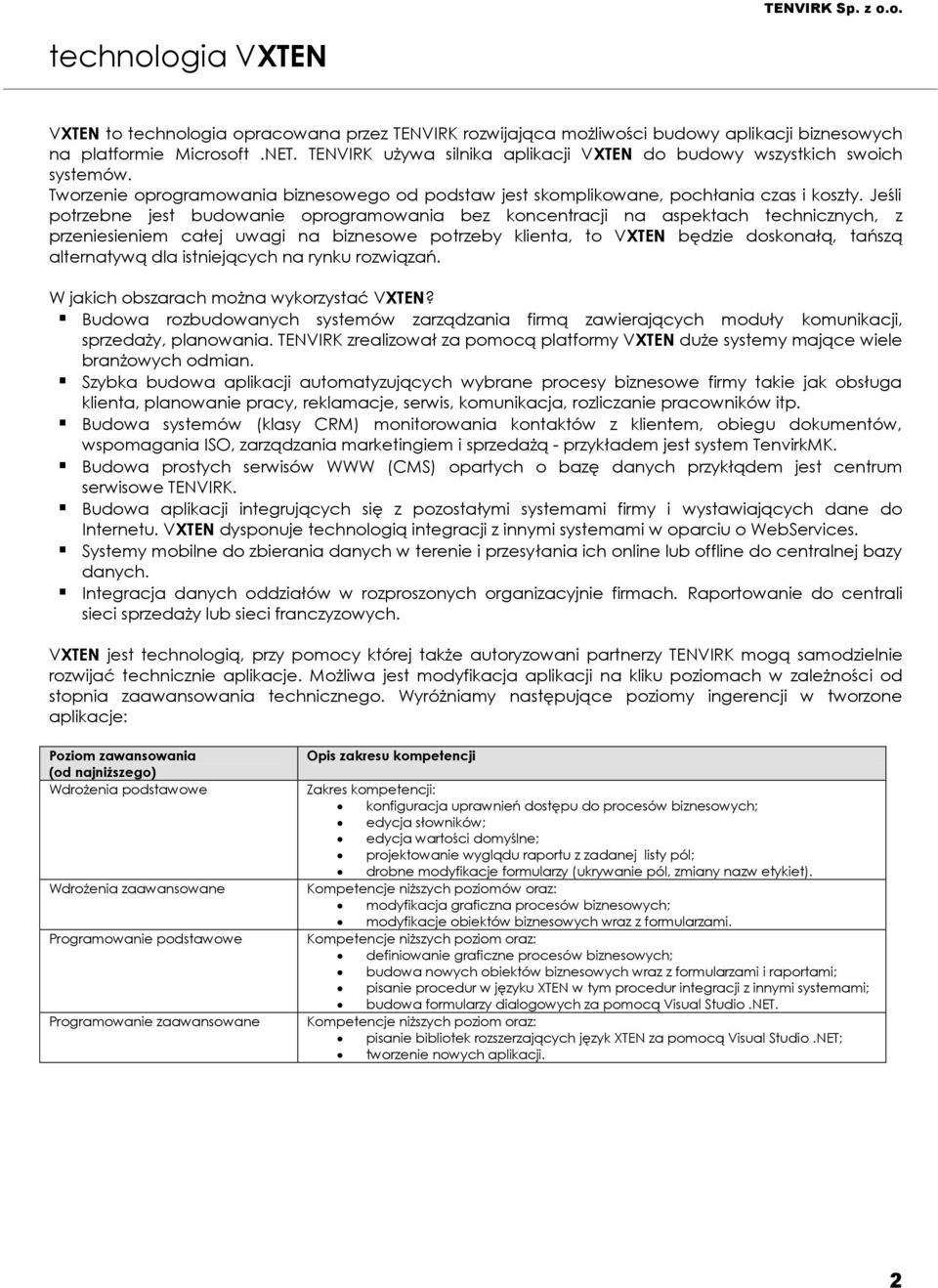 Jeśli potrzebne jest budowanie oprogramowania bez koncentracji na aspektach technicznych, z przeniesieniem całej uwagi na biznesowe potrzeby klienta, to VXTEN będzie doskonałą, tańszą alternatywą dla