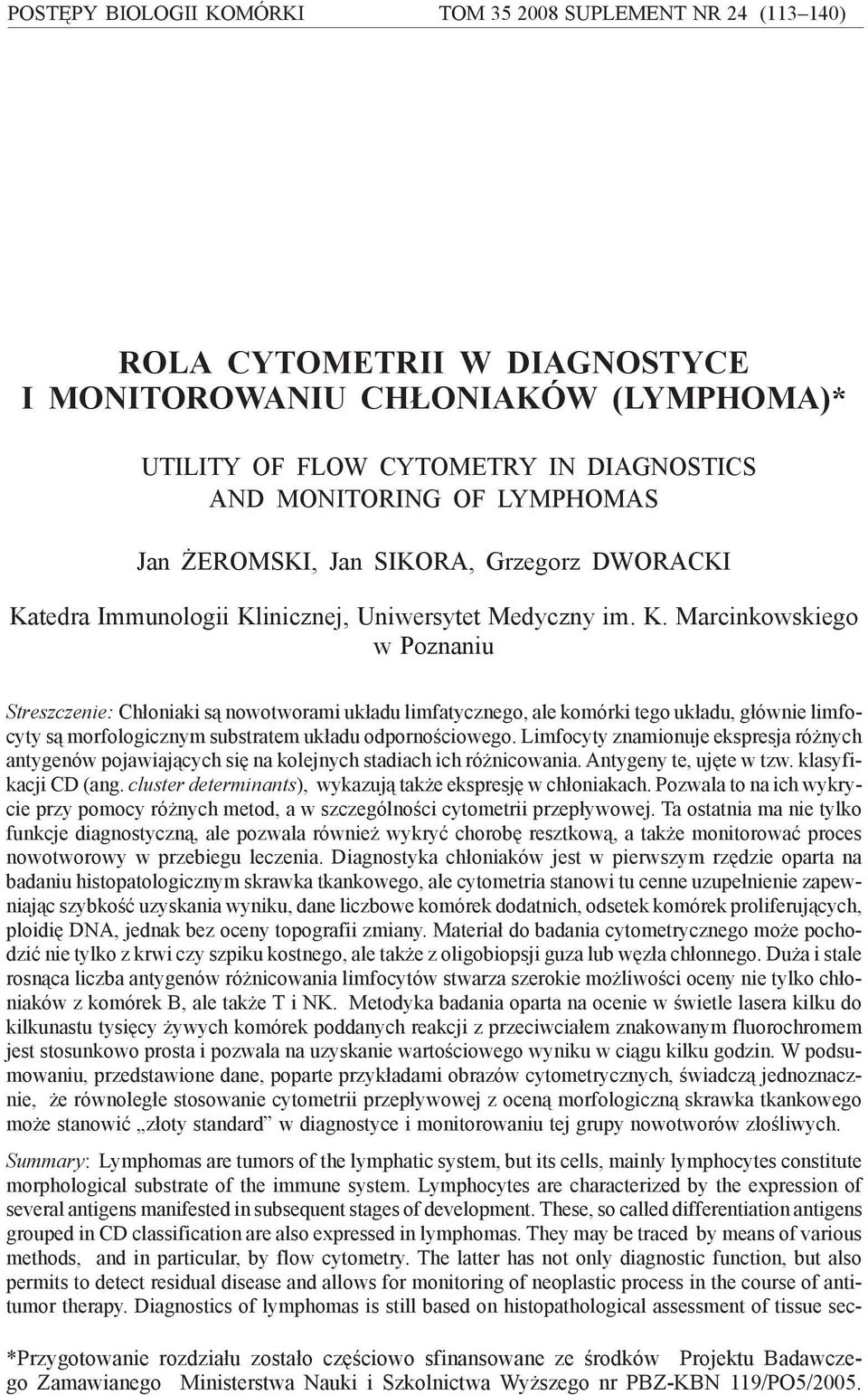 tedra Immunologii Kl