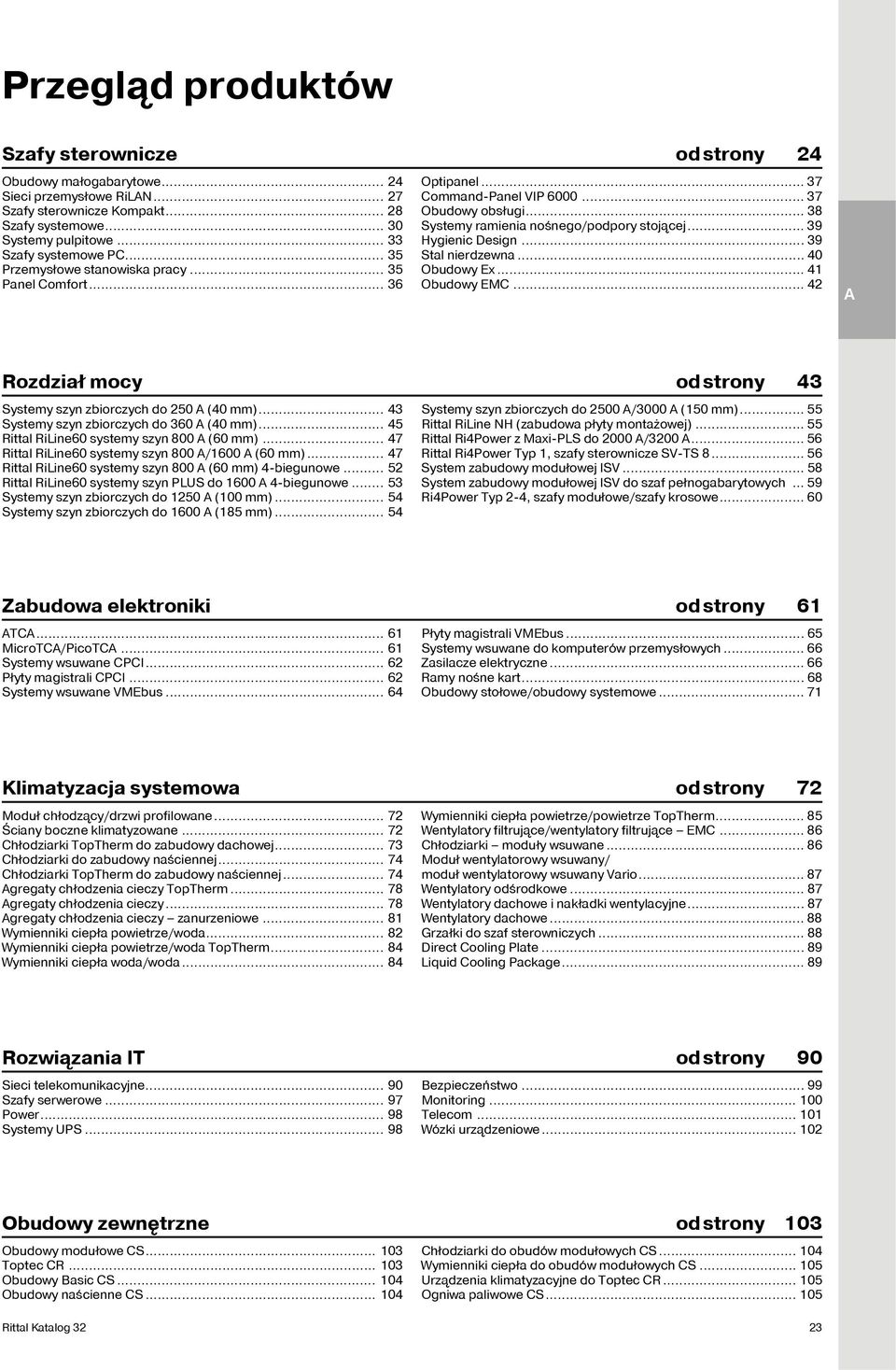 .. 39 Hygienic Design... 39 Stal nierdzewna... 40 Obudowy Ex... 41 Obudowy EMC... 42 Rozdział mocy od strony 43 Systemy szyn zbiorczych do 250 (40 )... 43 Systemy szyn zbiorczych do 360 (40 ).