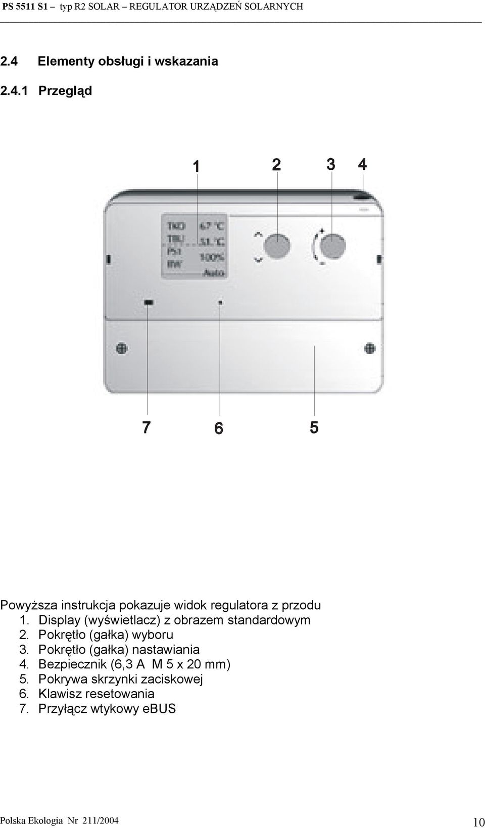 Pokrętło (gałka) nastawiania 4. Bezpiecznik (6,3 A M 5 x 20 mm) 5.