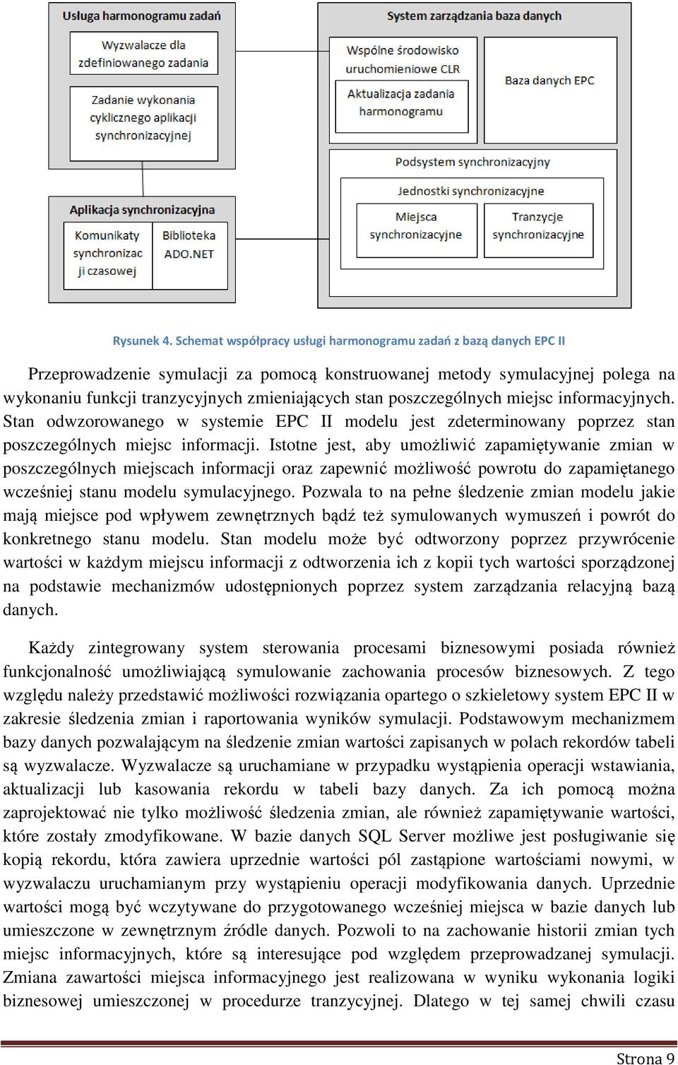 poszczególnych miejsc informacyjnych. Stan odwzorowanego w systemie EPC II modelu jest zdeterminowany poprzez stan poszczególnych miejsc informacji.