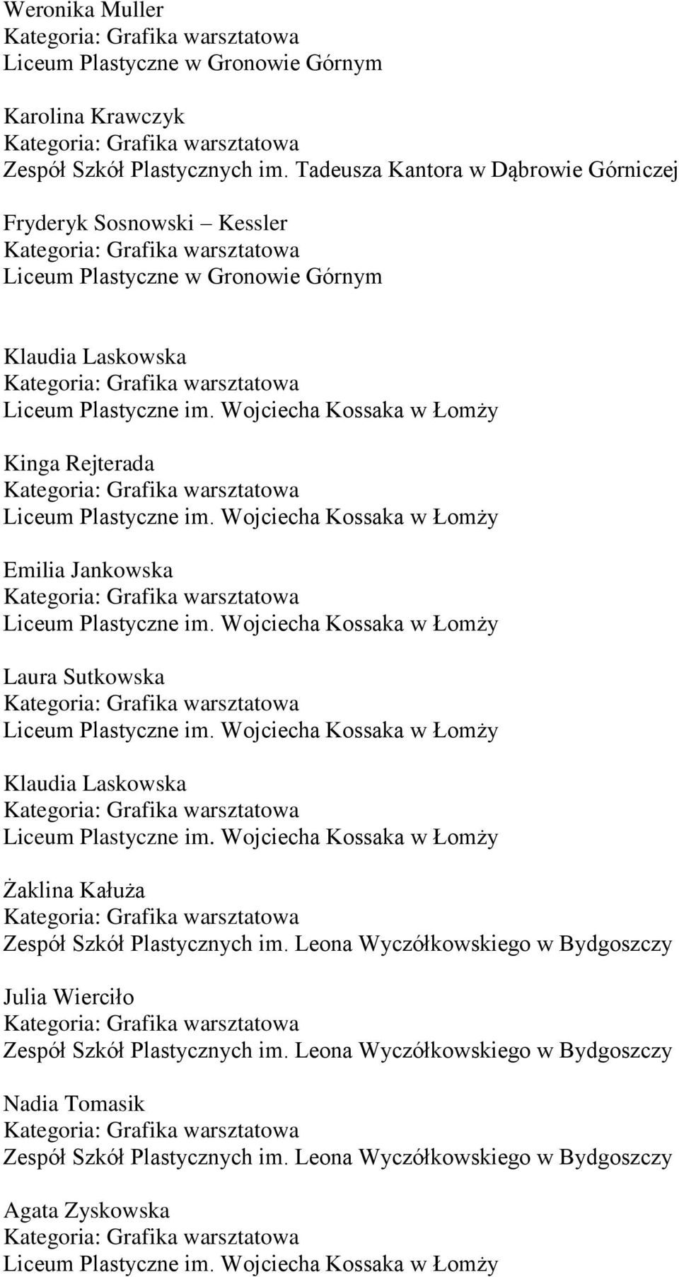 Emilia Jankowska Laura Sutkowska Klaudia Laskowska