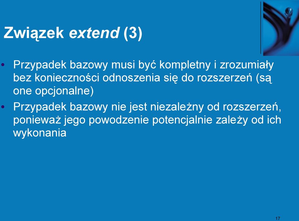 one opcjonalne) Przypadek bazowy nie jest niezależny od