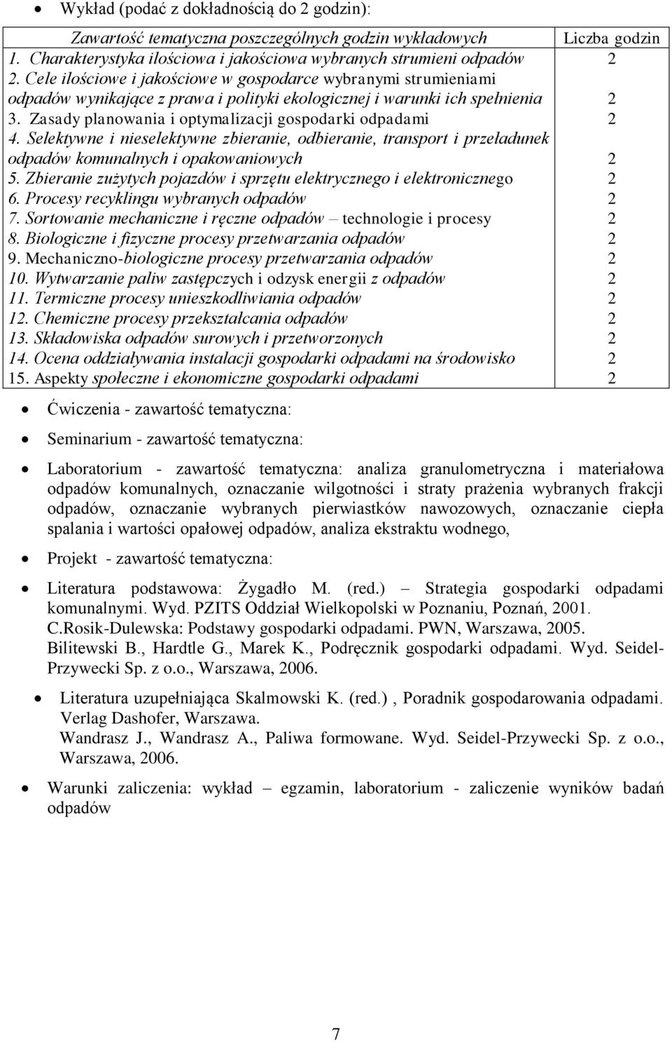 Selektywne i nieselektywne zbieranie, odbieranie, transport i przeładunek odpadów komunalnych i opakowaniowych 5. Zbieranie zużytych pojazdów i sprzętu elektrycznego i elektronicznego 6.