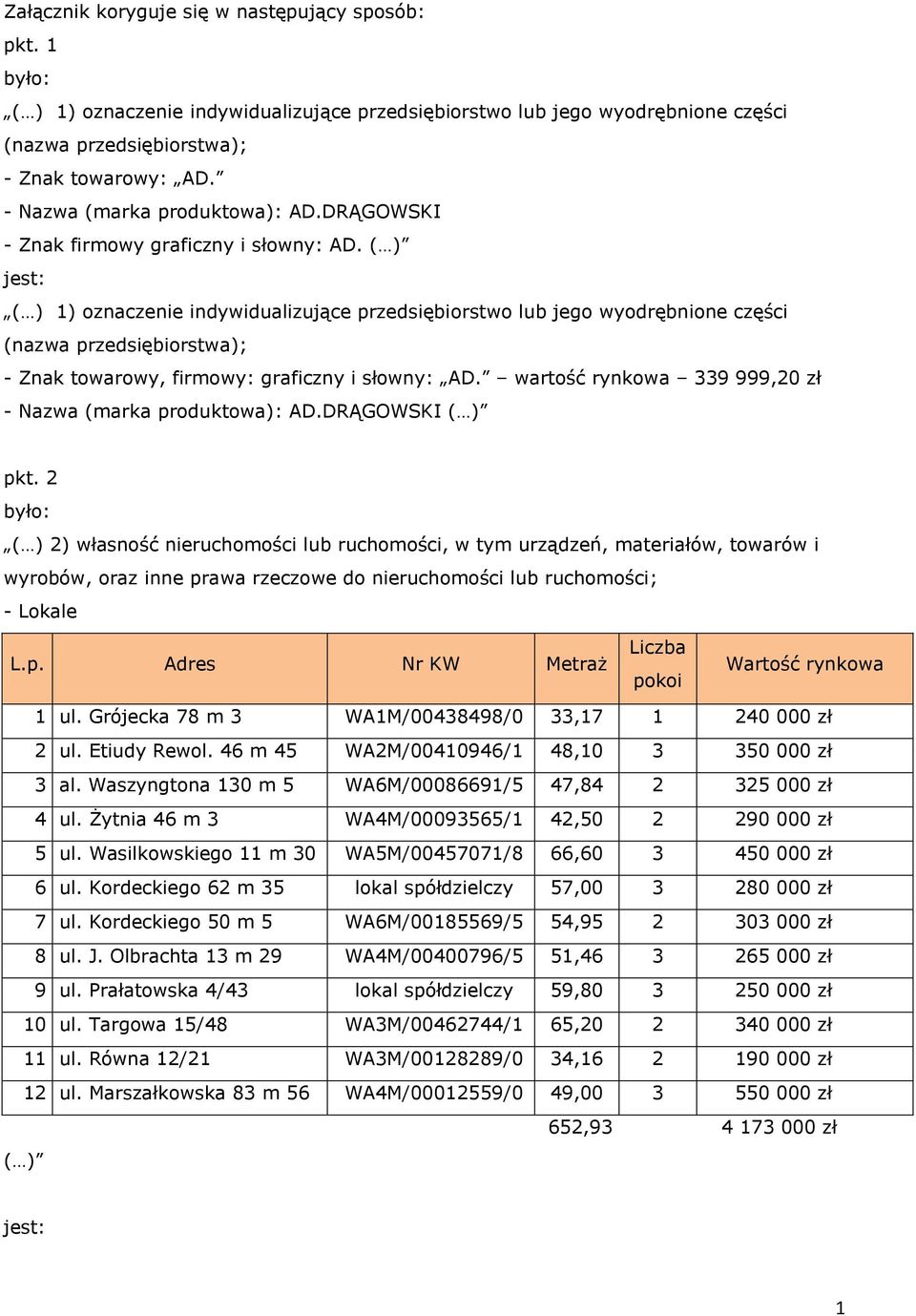 ( ) jest: ( ) 1) oznaczenie indywidualizujące przedsiębiorstwo lub jego wyodrębnione części (nazwa przedsiębiorstwa); - Znak towarowy, firmowy: graficzny i słowny: AD.