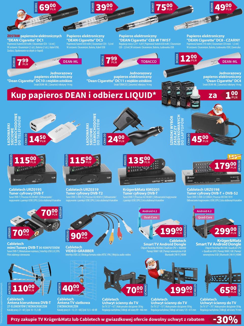 ), Kabel USB, Zasilacz, Opakowanie na olejek (e-liquid) DC0010 7 99 Jednorazowy papieros elektroniczny "Dean Cigarette" DC10 z miękkim ustnikiem Smak DEAN-ML Zawartość nikotyny 14 mg Papieros