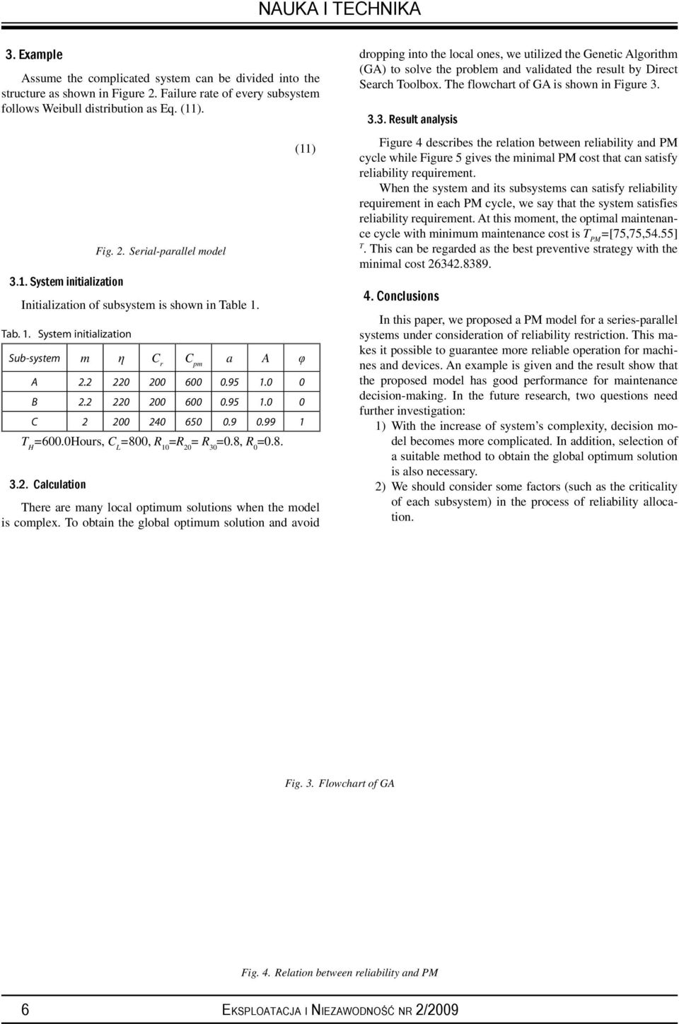 9 0.99 1 T H =600.0Hours, C L =800, R 10 =R 20 = R 30 =0.8, R 0 =0.8. 3.2. Calculation Fig. 2. Serial-parallel model (11) There are many local optimum solutions when the model is complex.