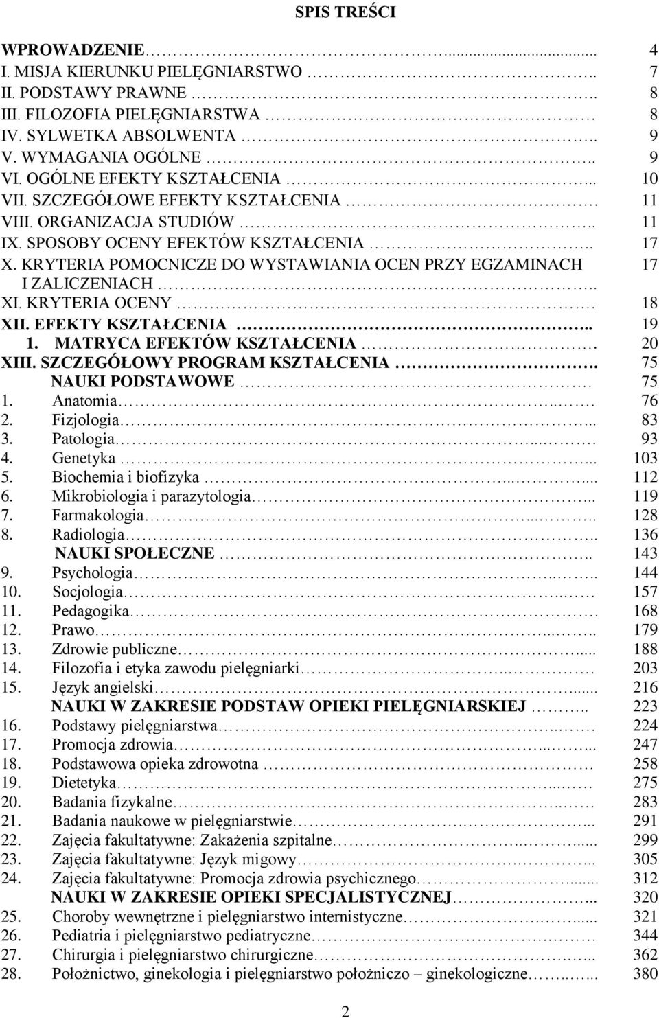 KRYTERIA POMOCNICZE DO WYSTAWIANIA OCEN PRZY EGZAMINACH 17 I ZALICZENIACH.. I. KRYTERIA OCENY. 18 II. EFEKTY KSZTAŁCENIA.. 19 1. MATRYCA EFEKTÓW KSZTAŁCENIA. 20 III. SZCZEGÓŁOWY PROGRAM KSZTAŁCENIA.