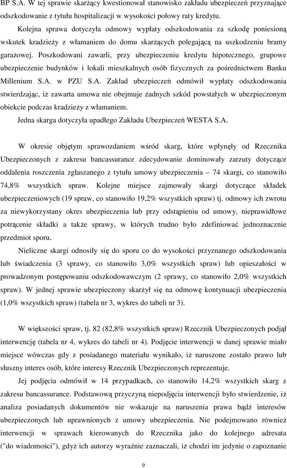 Poszkodowani zawarli, przy ubezpieczeniu kredytu hipotecznego, grupowe ubezpieczenie budynków i lokali mieszkalnych osób fizycznych za pośrednictwem Banku Millenium S.A.