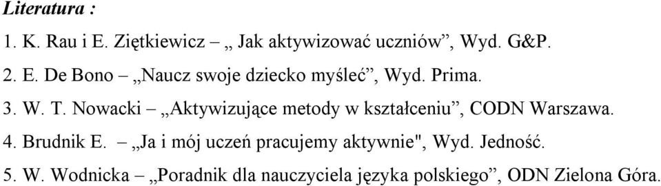 Brudnik E. Ja i mój uczeń pracujemy aktywnie", Wy