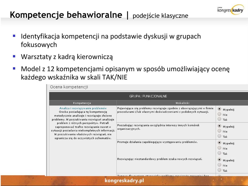 Warsztaty z kadrą kierowniczą Model z 12 kompetencjami