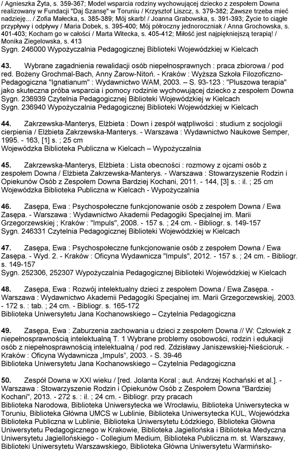 401-403; Kocham go w całości / Marta Witecka, s. 405-412; Miłość jest najpiękniejszą terapią! / Monika Ziegelowska, s. 413 Sygn.