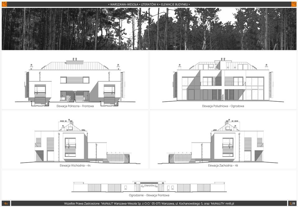 Ogrodzenie - Elewacja Frontowa Wszelkie Prawa Zastrzeżone: 'MoNoLiT