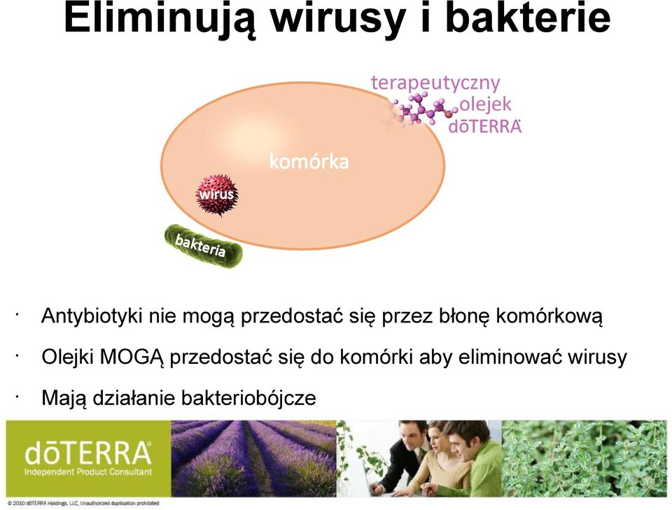 Olejki MOGĄ przedostać się do komórki aby