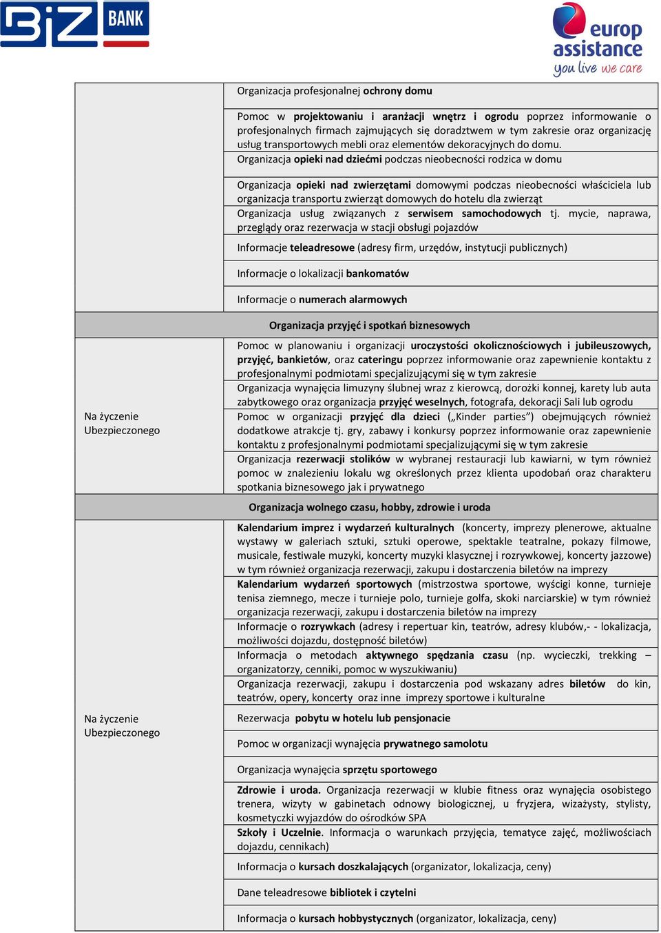 Organizacja opieki nad dziećmi podczas nieobecności rodzica w domu Organizacja opieki nad zwierzętami domowymi podczas nieobecności właściciela lub organizacja transportu zwierząt domowych do hotelu