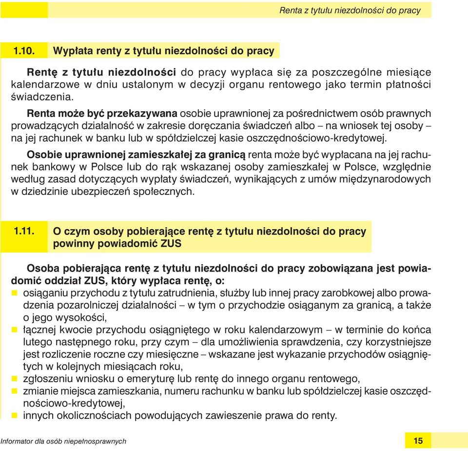 świadczenia.