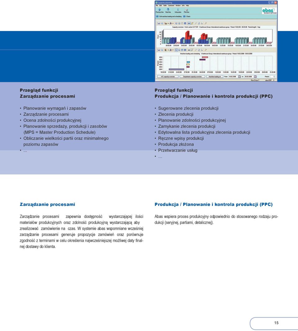 produkcyjnej Zamykanie zlecenia produkcji Edytowalna lista produkcyjna zlecenia produkcji Ręczne wpisy produkcji Produkcja złożona Przetwarzanie usług Zarządzanie procesami Zarządzanie procesami