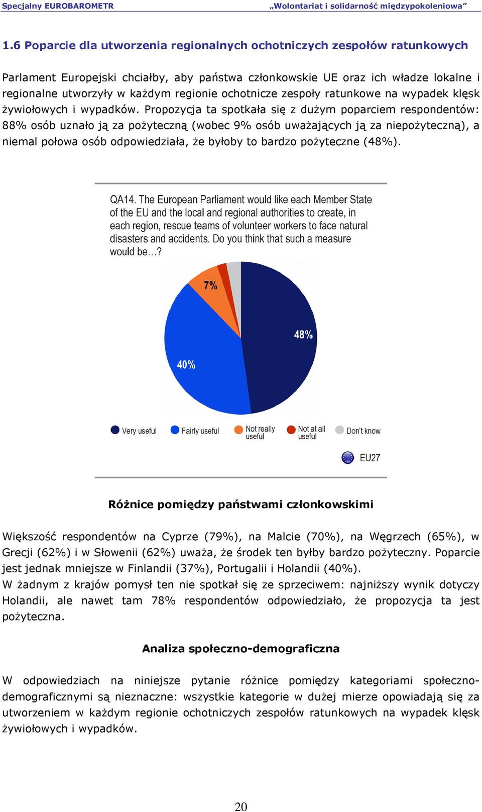 Propozycja ta spotkała się z duŝym poparciem respondentów: 88% osób uznało ją za poŝyteczną (wobec 9% osób uwaŝających ją za niepoŝyteczną), a niemal połowa osób odpowiedziała, Ŝe byłoby to bardzo