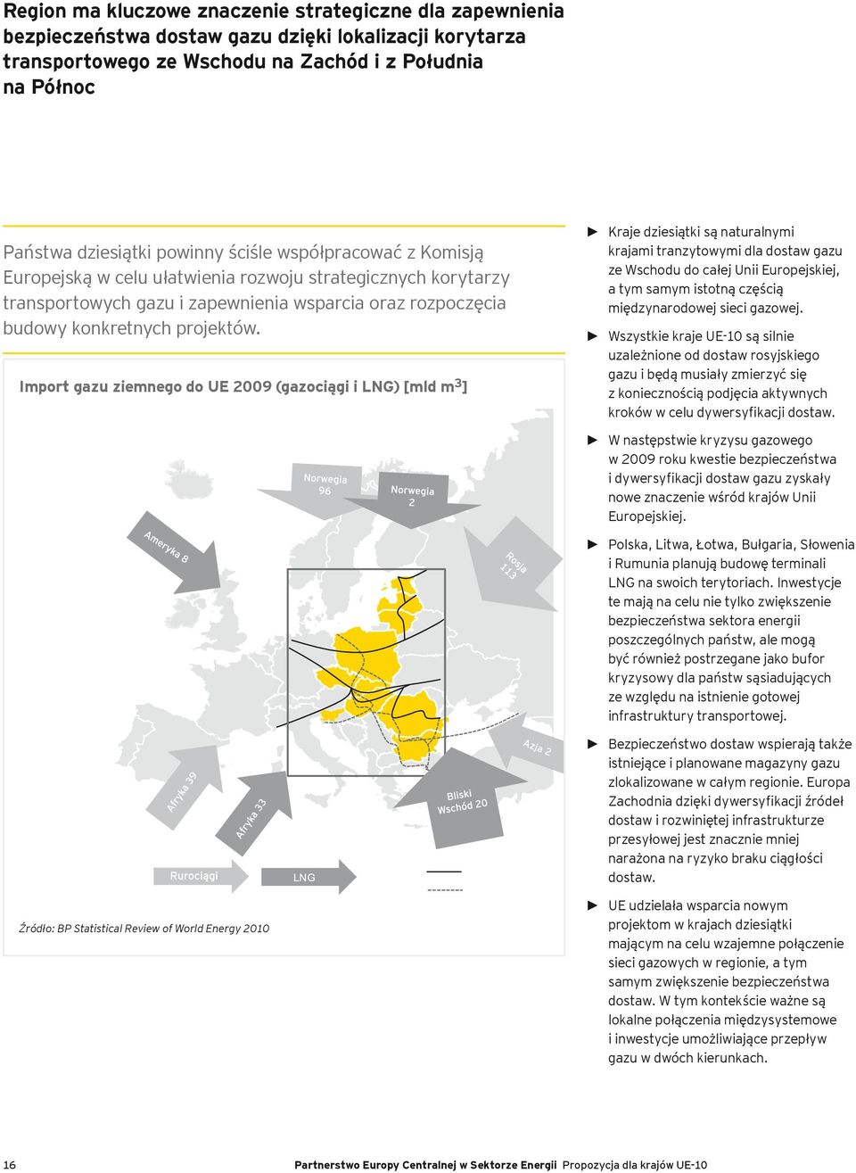 Import gazu ziemnego do UE 2009 (gazociągi i LNG) [mld m 3 ] Kraje dziesiątki są naturalnymi krajami tranzytowymi dla dostaw gazu ze Wschodu do całej Unii Europejskiej, a tym samym istotną częścią