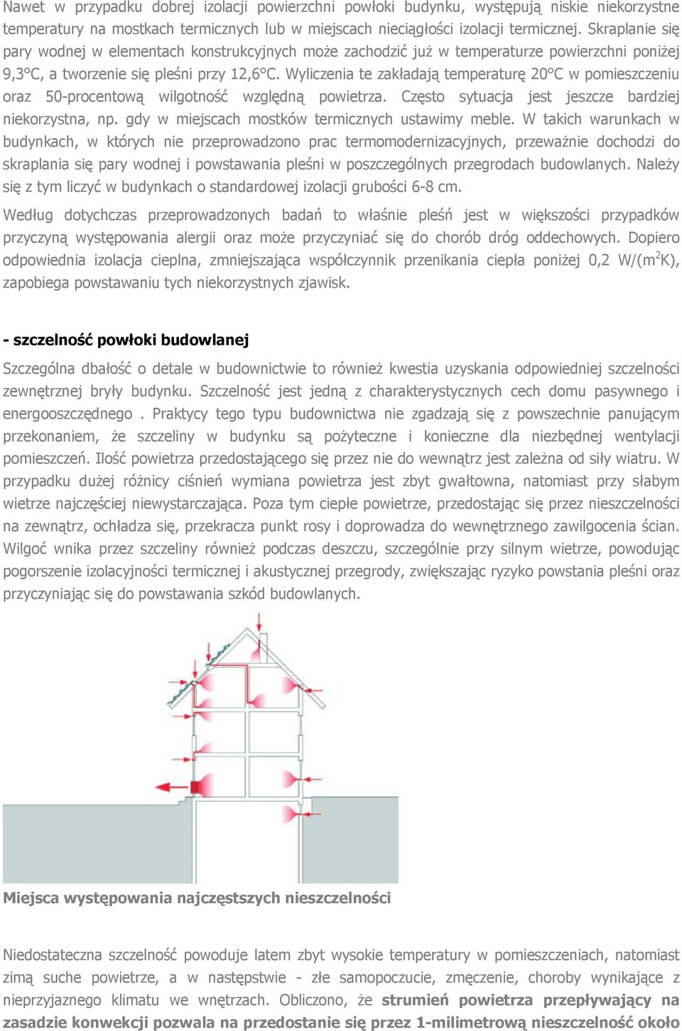 Wyliczenia te zakładają temperaturę 20 C w pomieszczeniu oraz 50-procentową wilgotność względną powietrza. Często sytuacja jest jeszcze bardziej niekorzystna, np.