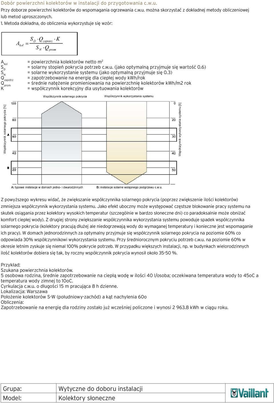 6) S N = solarne wykorzystanie systemu (jako optymalną przyjmuje się 0.