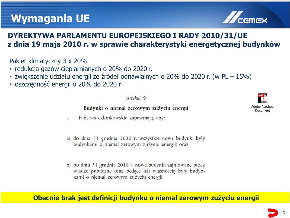 o 20% do 2020 r. zwiększenie udziału energii ze źródeł odnawialnych o 20% do 2020 r.