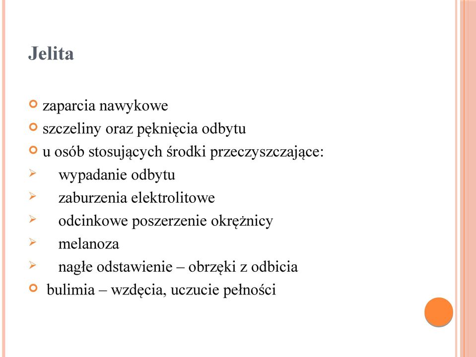 zaburzenia elektrolitowe odcinkowe poszerzenie okrężnicy