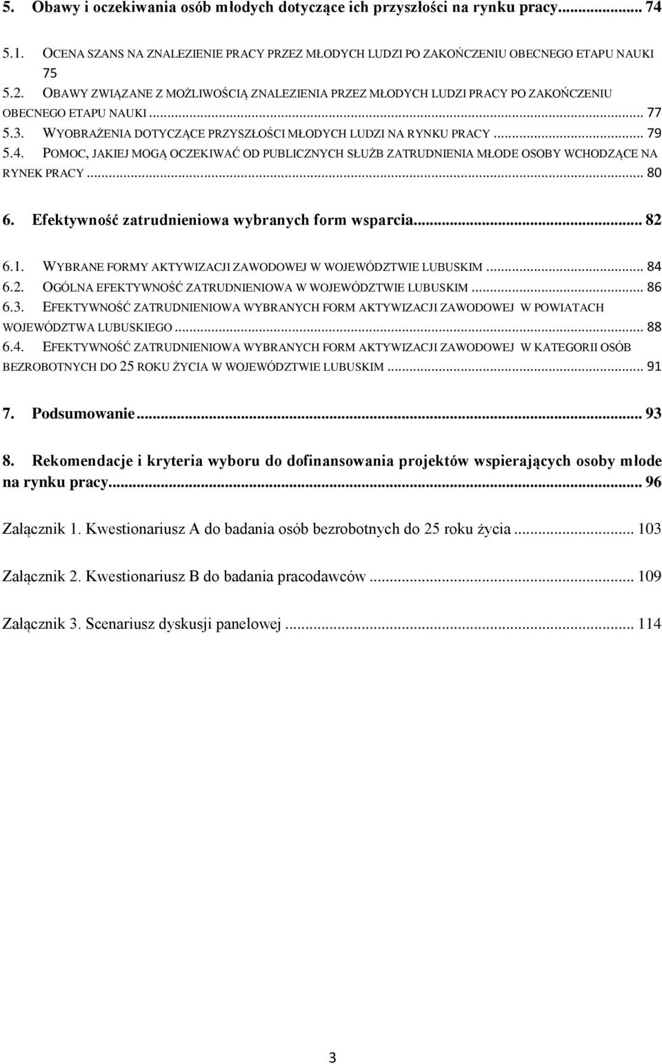 POMOC, JAKIEJ MOGĄ OCZEKIWAĆ OD PUBLICZNYCH SŁUŻB ZATRUDNIENIA MŁODE OSOBY WCHODZĄCE NA RYNEK PRACY... 80 6. Efektywność zatrudnieniowa wybranych form wsparcia... 82 6.1.