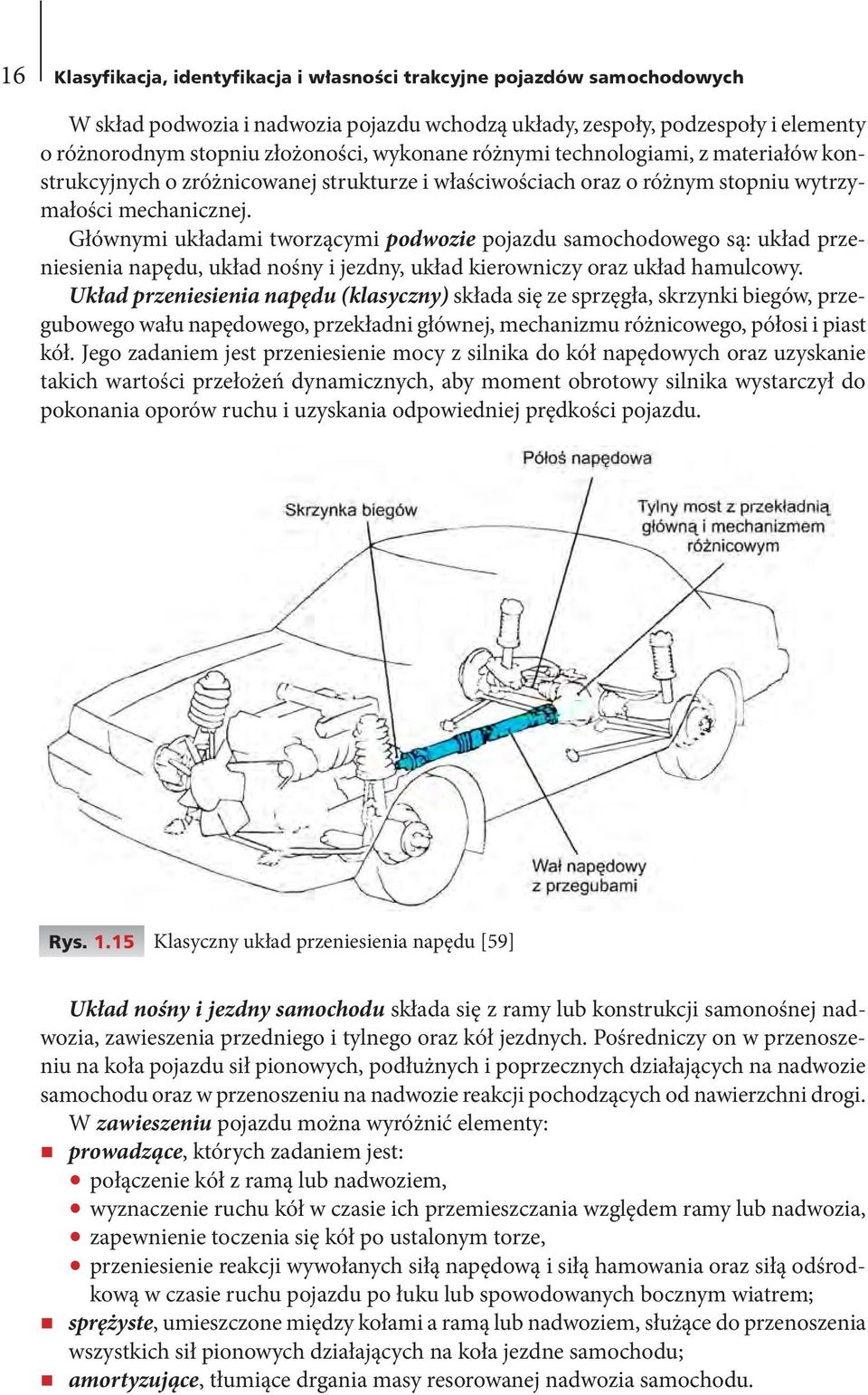 Głównymi układami tworzącymi podwozie pojazdu samochodowego są: układ przeniesienia napędu, układ nośny i jezdny, układ kierowniczy oraz układ hamulcowy.