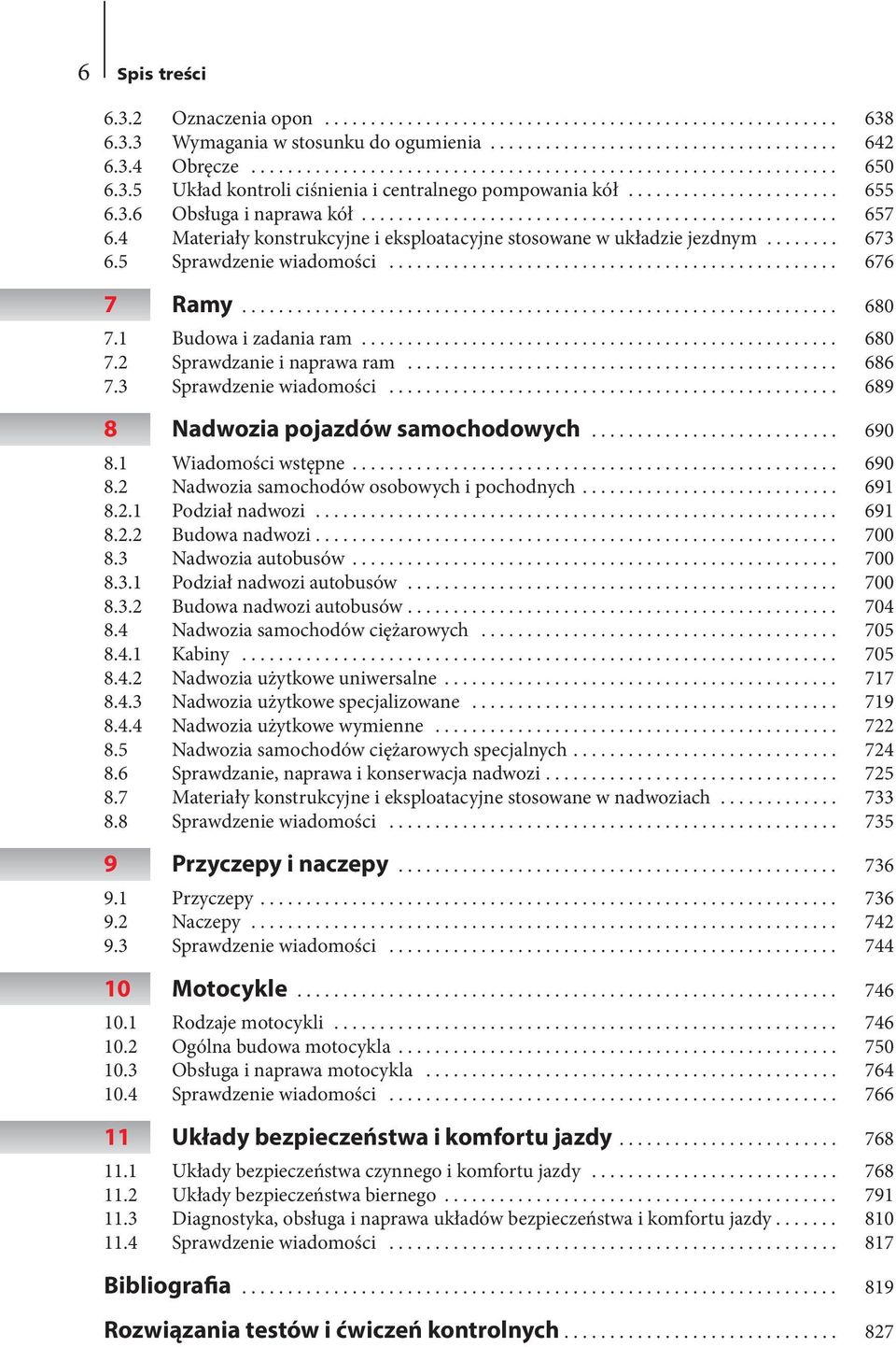 .. 686 7.3 Sprawdzenie wiadomości... 689 8 Nadwozia pojazdów samochodowych... 690 8.1 Wiadomości wstępne... 690 8.2 Nadwozia samochodów osobowych i pochodnych... 691 8.2.1 Podział nadwozi... 691 8.2.2 Budowa nadwozi.