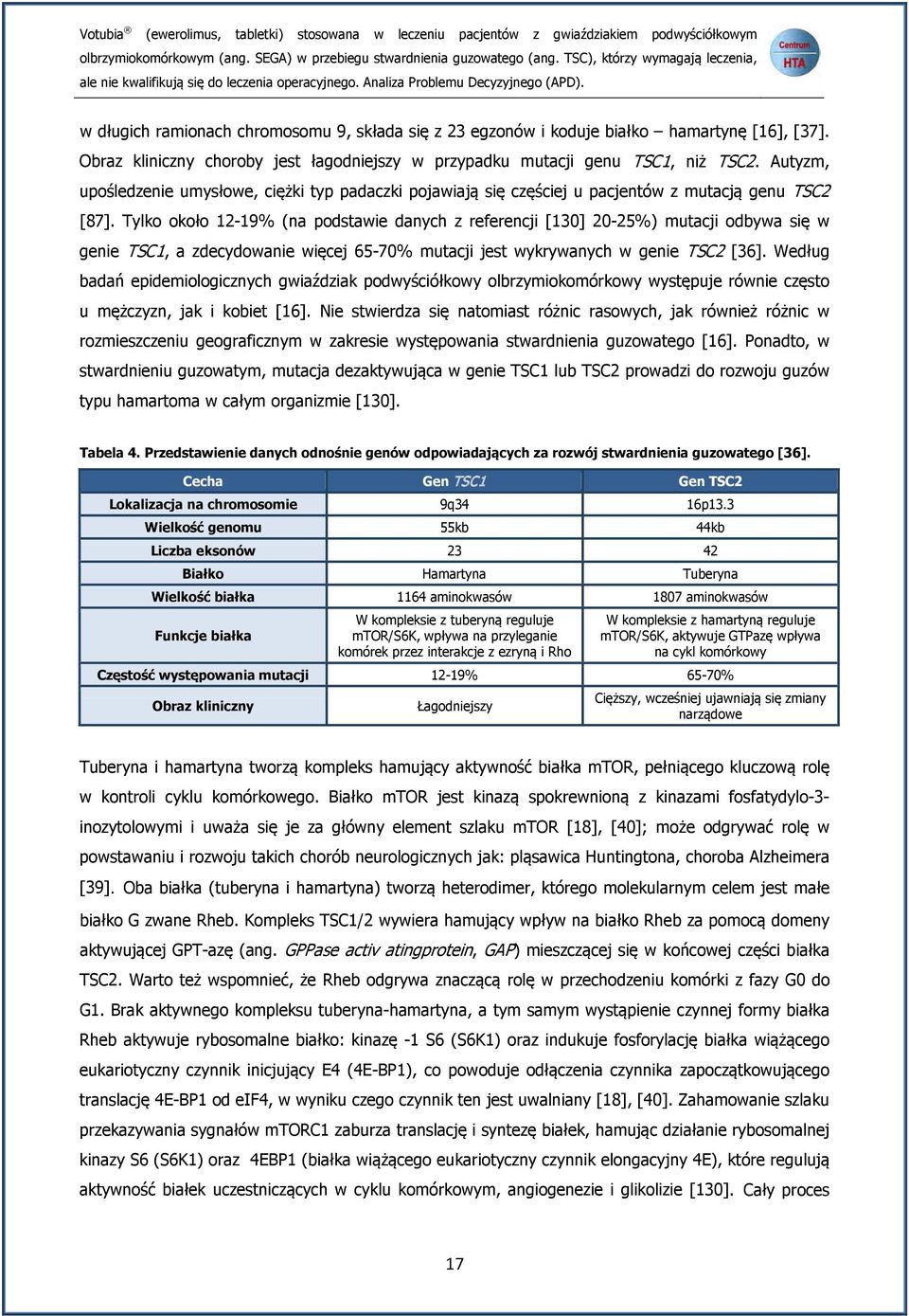 w długich ramionach chromosomu 9, składa się z 23 egzonów i koduje białko hamartynę [16], [37]. Obraz kliniczny choroby jest łagodniejszy w przypadku mutacji genu TSC1, niż TSC2.