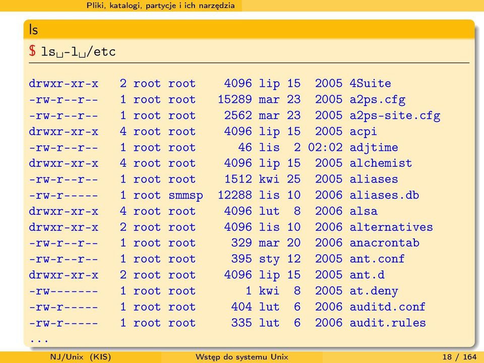 cfg drwxr-xr-x 4 root root 4096 lip 15 2005 acpi -rw-r--r-- 1 root root 46 lis 2 02:02 adjtime drwxr-xr-x 4 root root 4096 lip 15 2005 alchemist -rw-r--r-- 1 root root 1512 kwi 25 2005 aliases