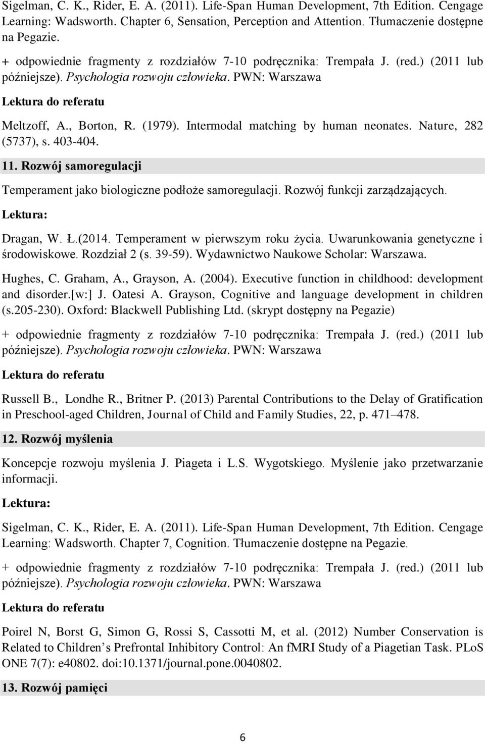 Uwarunkowania genetyczne i środowiskowe. Rozdział 2 (s. 39-59). Wydawnictwo Naukowe Scholar: Warszawa. Hughes, C. Graham, A., Grayson, A. (2004).