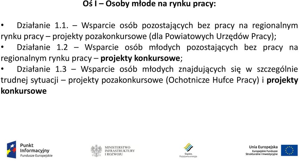 Powiatowych Urzędów Pracy); Działanie 1.