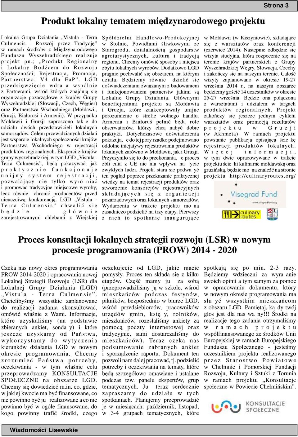 LGD przedsięwzięcie wdraża wspólnie z Partnerami, wśród których znajdują się organizacje pozarządowe z krajów Grupy Wyszehradzkiej (Słowacji, Czech, Węgier) oraz Partnerstwa Wschodniego (Mołdawii,