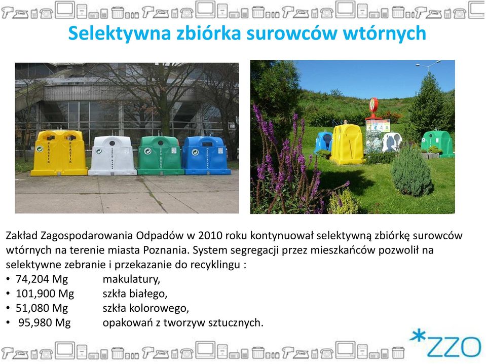 System segregacji przez mieszkańców pozwolił na selektywne zebranie i przekazanie do