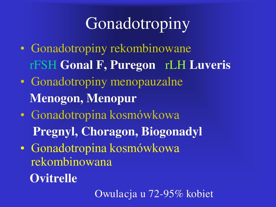 Menopur Gonadotropina kosmówkowa Pregnyl, Choragon,