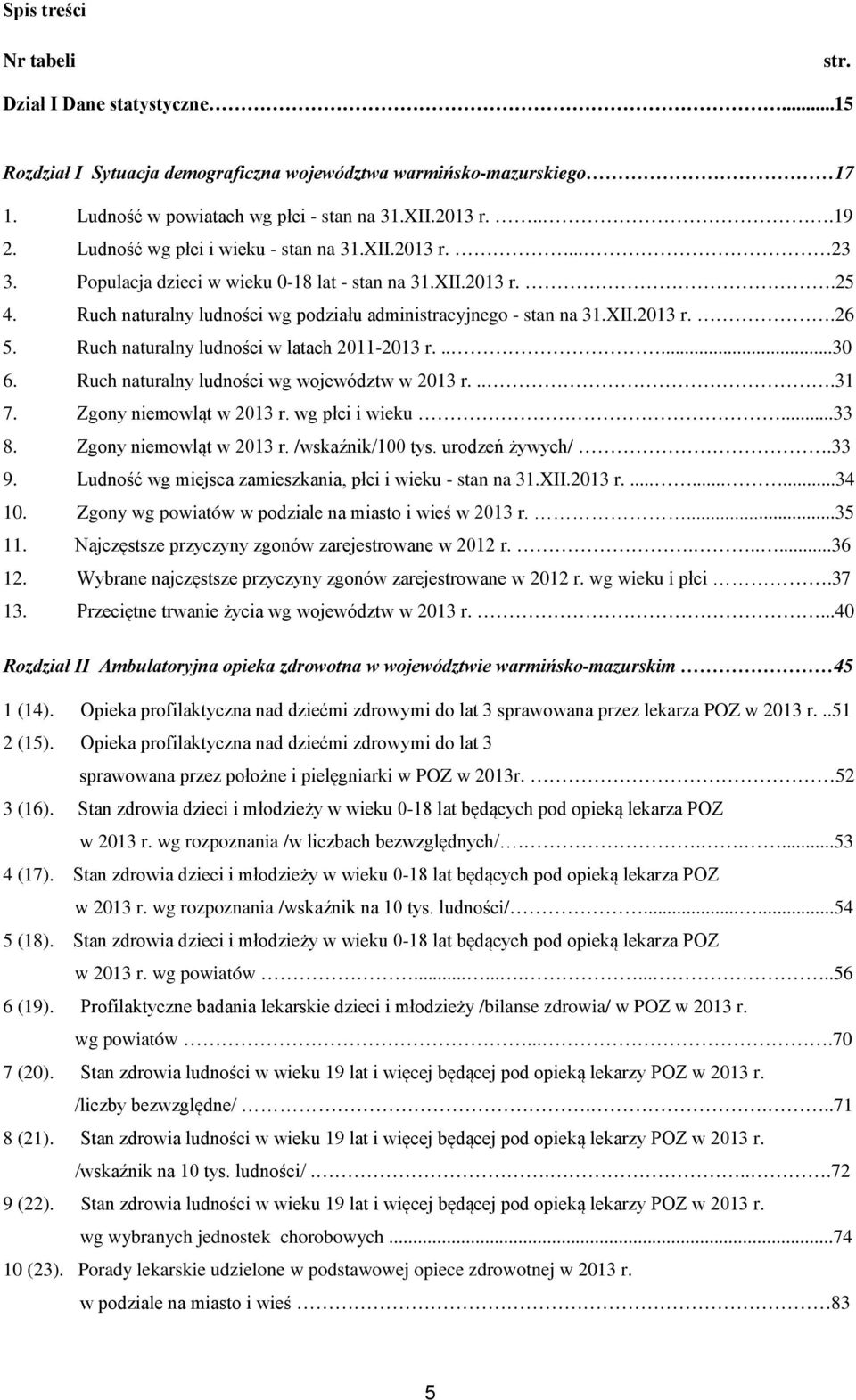 Ruch naturalny ludności w latach 2011-2013 r......30 6. Ruch naturalny ludności wg województw w 2013 r....31 7. Zgony niemowląt w 2013 r. wg płci i wieku...33 8. Zgony niemowląt w 2013 r. /wskaźnik/100 tys.