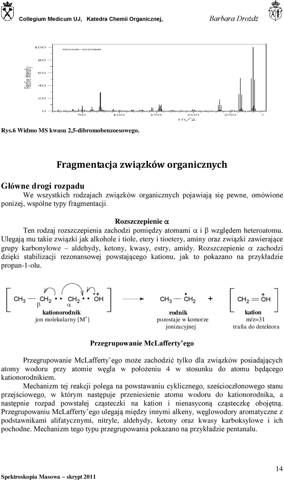 Rozszczepienie Ten rodzaj rozszczepienia zachodzi pomiędzy atomami i względem heteroatomu.