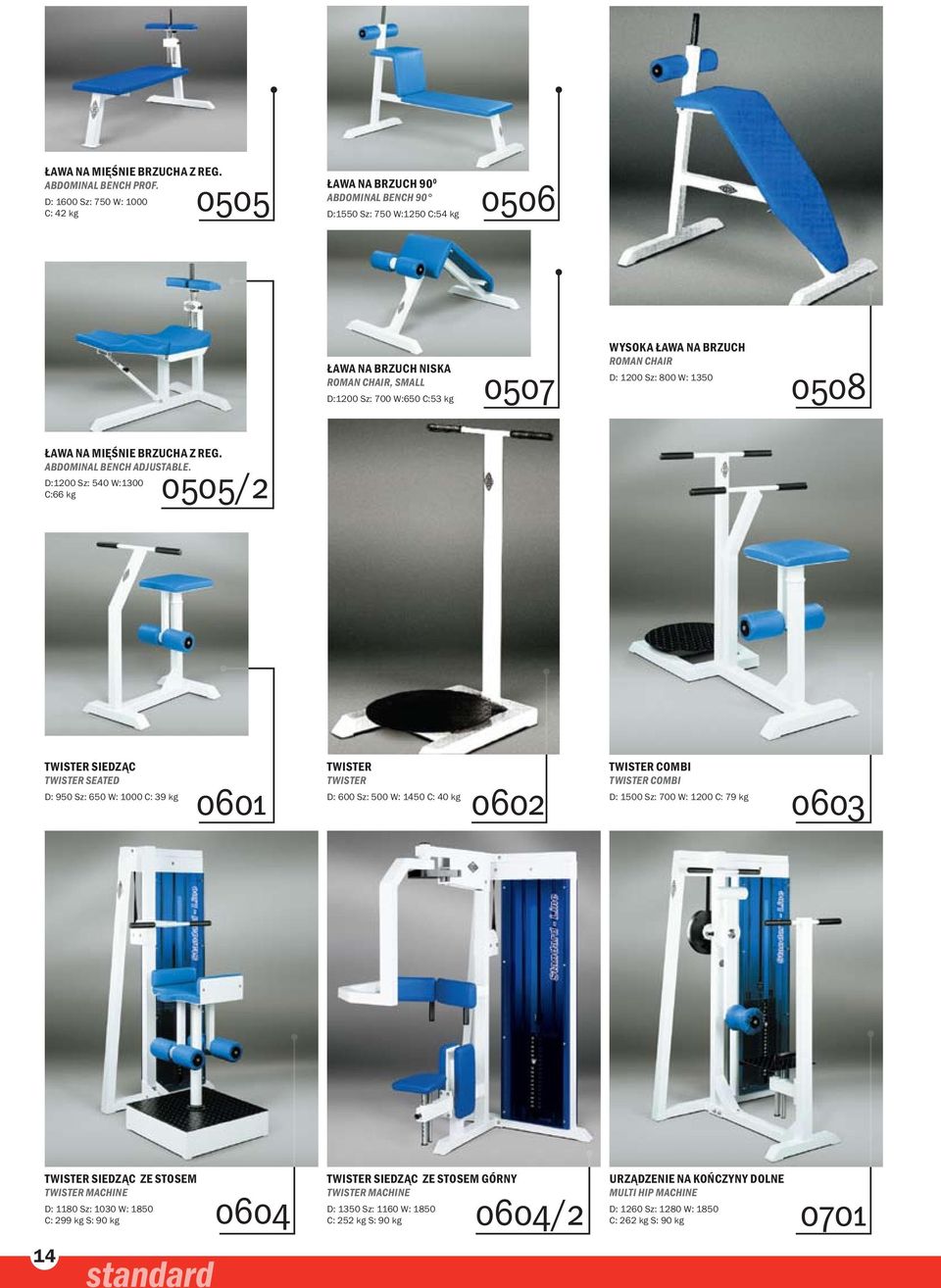 na brzuch roman chair D: 1200 Sz: 800 W: 1350 0508 Ława na mięśnie brzucha z reg. ABDOMINAL BENCH ADJUSTABLE.