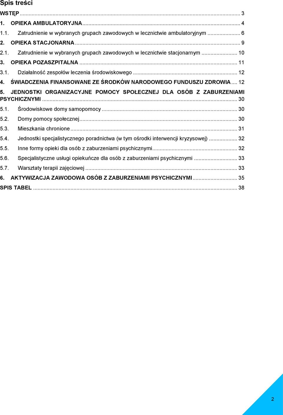 JEDNOSTKI ORGANIZACYJNE POMOCY SPOŁECZNEJ DLA OSÓB Z ZABURZENIAMI PSYCHICZNYMI... 30 5.1. Środowiskowe domy samopomocy... 30 5.2. Domy pomocy społecznej... 30 5.3. Mieszkania chronione... 31 5.4.