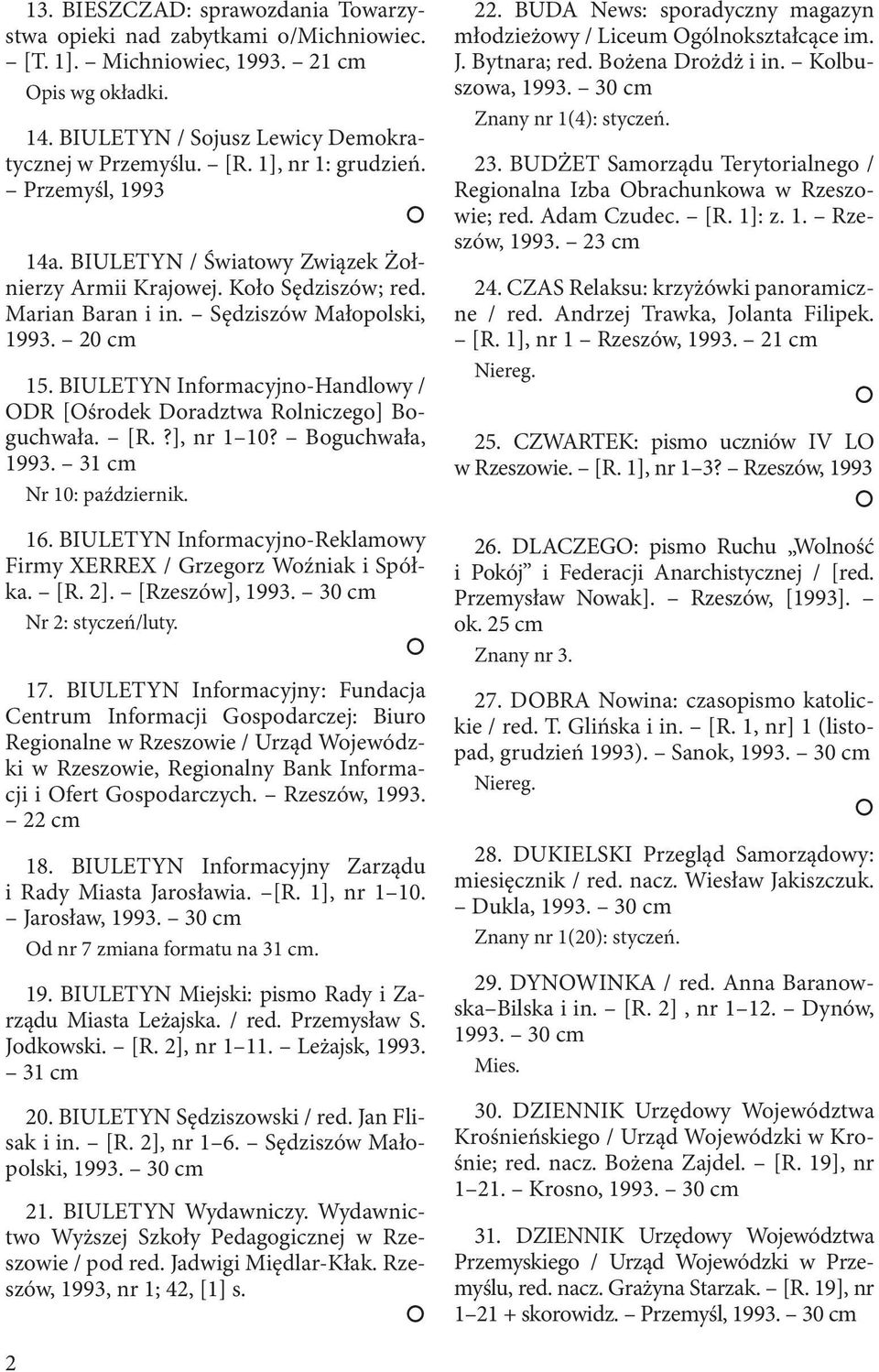 BIULETYN Informacyjno-Handlowy / ODR [Ośrodek Doradztwa Rolniczego] Boguchwała. [R.?], nr 1 10? Boguchwała, 1993. 31 cm Nr 10: październik. 16.