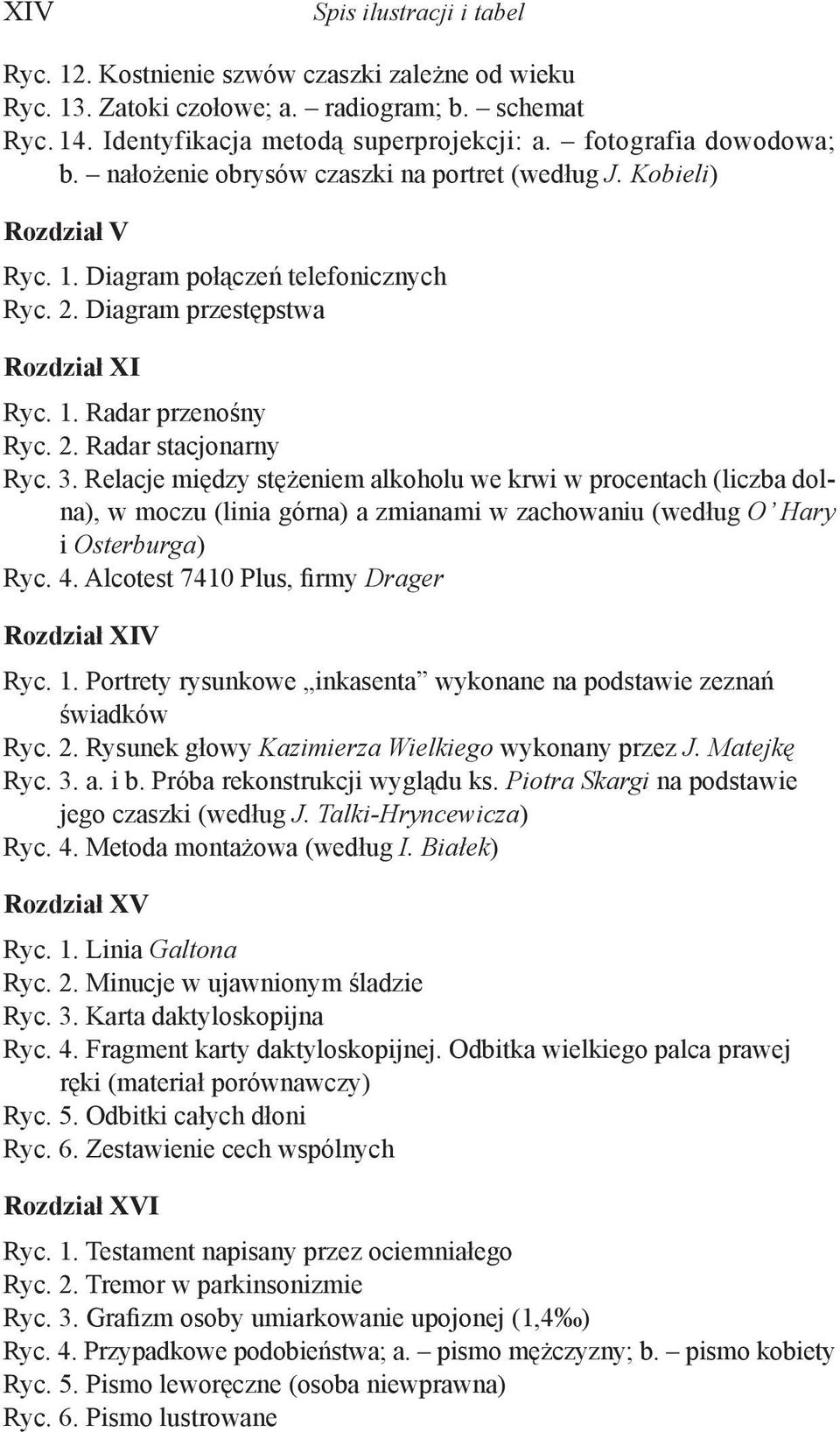 2. Radar stacjonarny Ryc. 3. Relacje między stężeniem alkoholu we krwi w procentach (liczba dolna), w moczu (linia górna) a zmianami w zachowaniu (według O Hary i Osterburga) Ryc. 4.