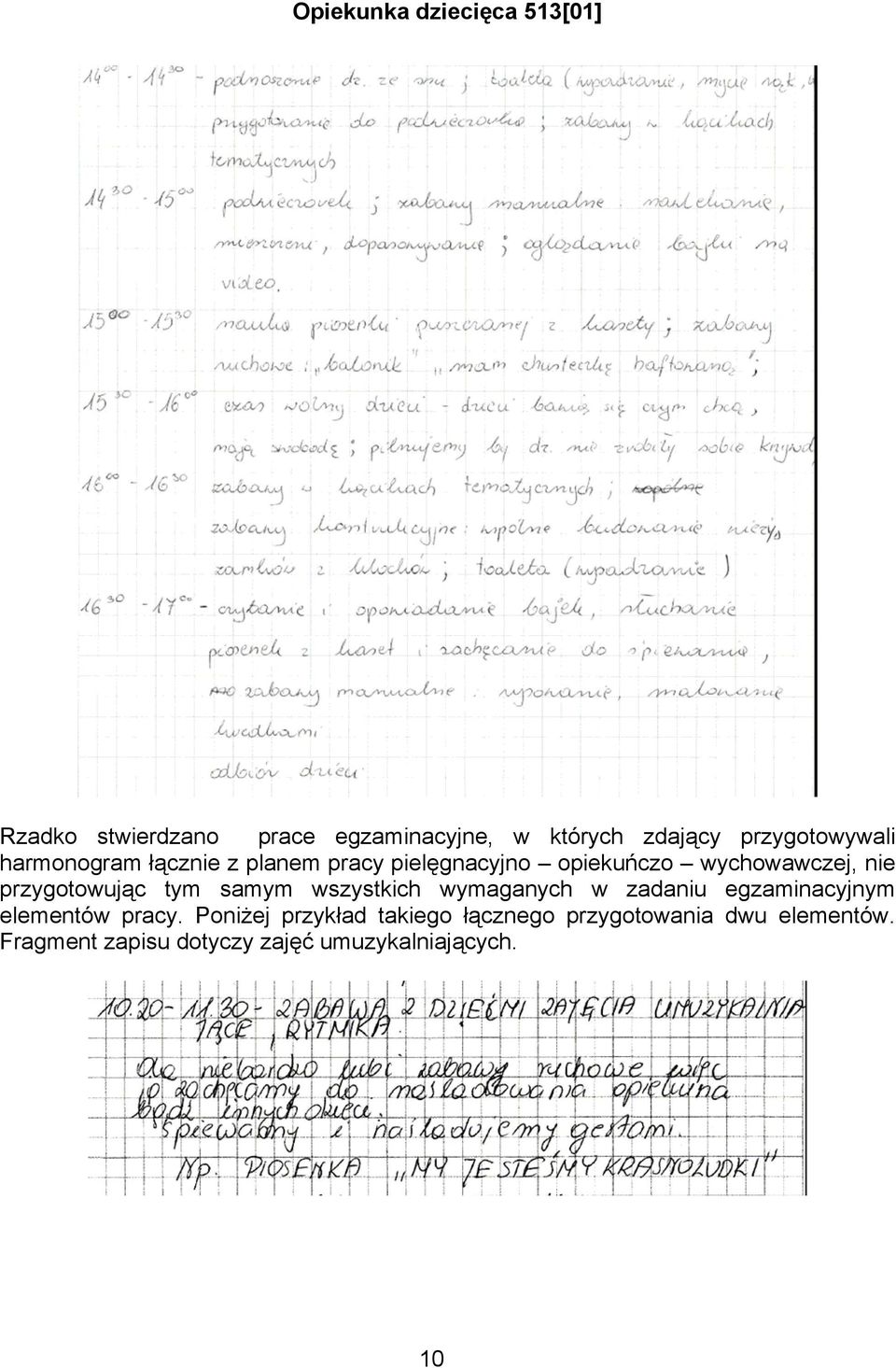 samym wszystkich wymaganych w zadaniu egzaminacyjnym elementów pracy.