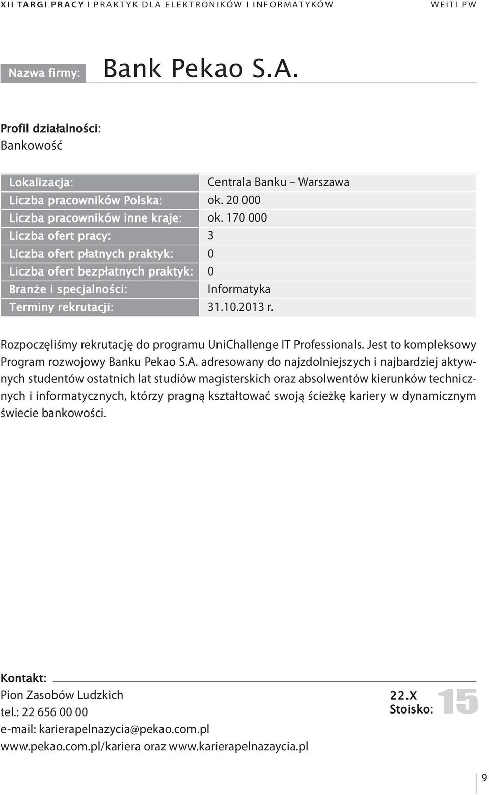 Rozpoczęliśmy rekrutację do programu UniChallenge IT Professionals. Jest to kompleksowy Program rozwojowy Banku Pekao S.A.