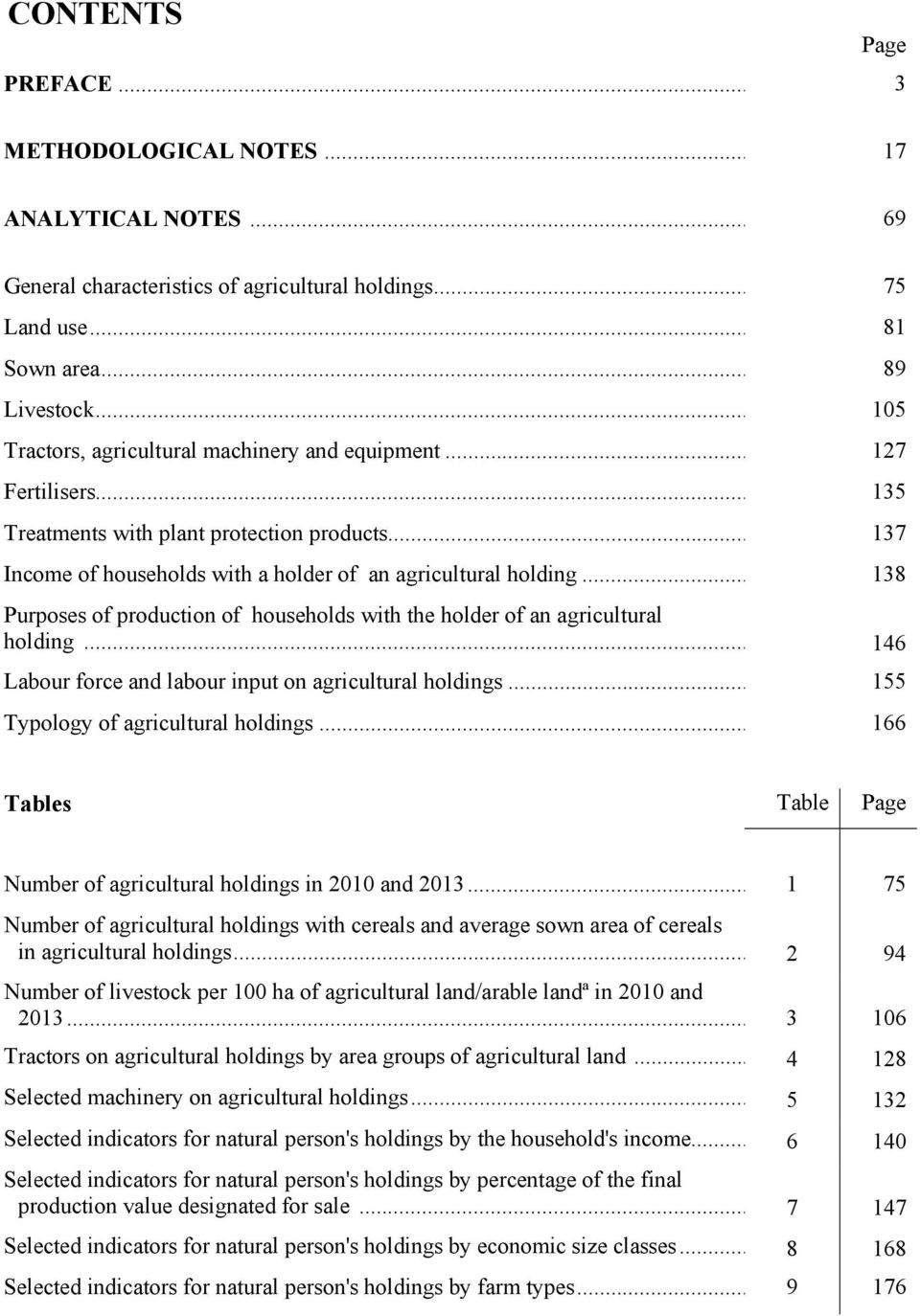 .. 138 Purposes of production of households with the holder of an agricultural holding... 146 Labour force and labour input on agricultural holdings... 155 Typology of agricultural holdings.